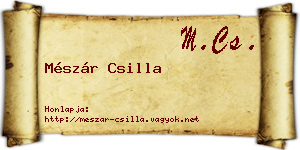 Mészár Csilla névjegykártya